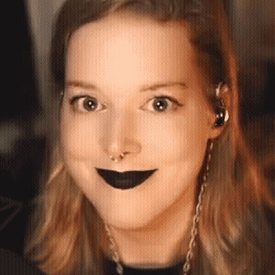 Woman With Black Lipstick And Nose Ring GIF