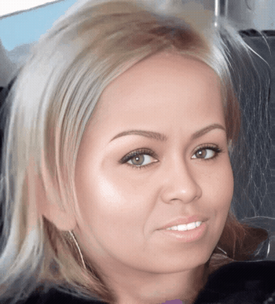 Woman With Blonde Hair And Brown Eyes Smiling GIF