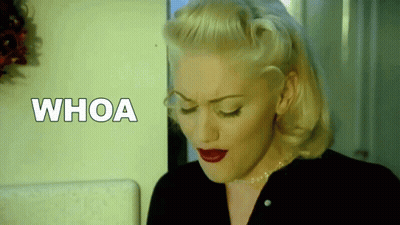 Woman With Blonde Hair And Red Lips Whoa GIF