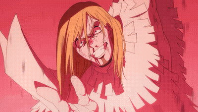 Woman With Blonde Hair And White Feathered Collar GIF