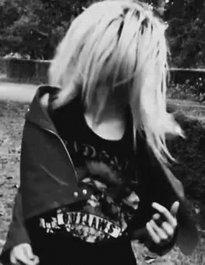 Woman With Blonde Hair Covering Face GIF