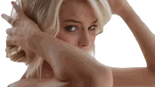 Woman With Blonde Hair Covering Face Sticker