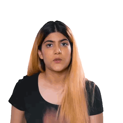 Woman With Blonde Hair Making Funny Face Sticker