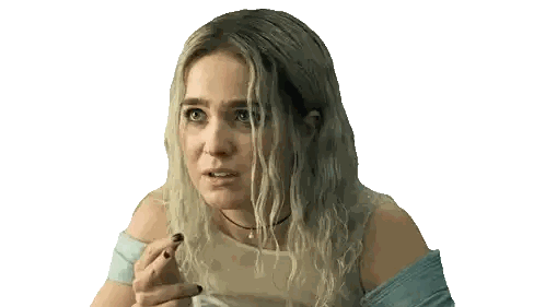 Woman With Blonde Hair Making Silly Face Sticker