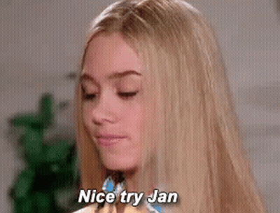 Woman With Blonde Hair Saying Nice Try Jan GIF