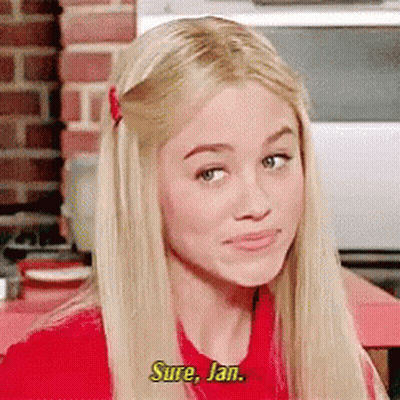 Woman With Blonde Hair Saying Sure Jan GIF