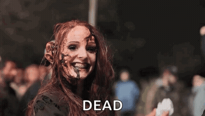 Woman With Blood Giving Thumbs Up Dead GIF