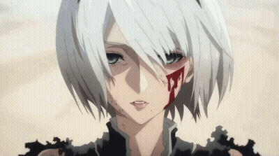 Woman With Blood On Face GIF