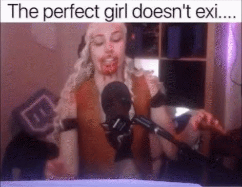 Woman With Blood On Face At Microphone GIF