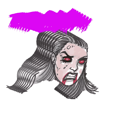 Woman With Blood On Face Sticker