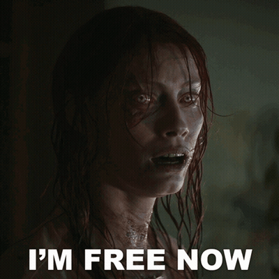Woman With Blood On Face Saying Im Free Now GIF