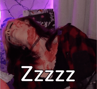 Woman With Blood On Face Sleeping GIF