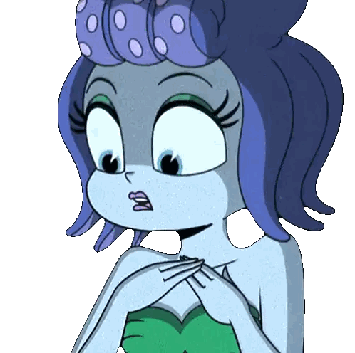 Woman With Blue Hair And Green Eyes Sticker