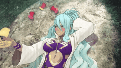 Woman With Blue Hair And White Coat GIF