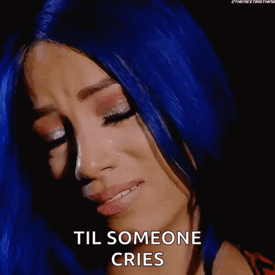 Woman With Blue Hair Crying GIF