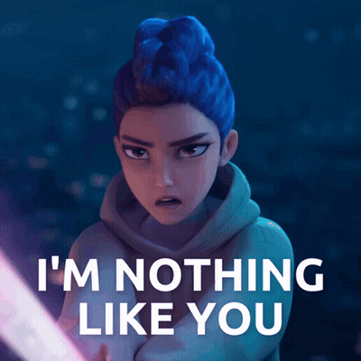 Woman With Blue Hair Holding Lightsaber Says I'm Nothing Like You