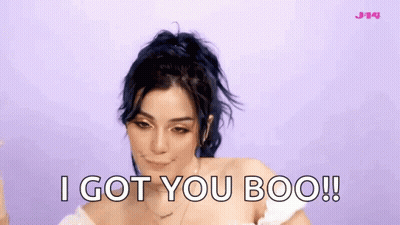 Woman With Blue Hair Saying I Got You Boo GIF