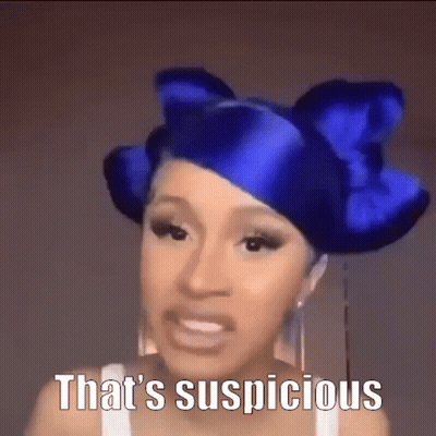 Woman With Blue Hair Saying That's Suspicious GIF