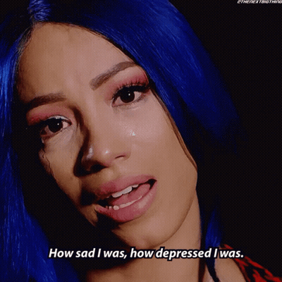 Woman With Blue Hair Says How Sad I Was And How Depressed I Was GIF