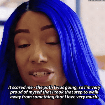 Woman With Blue Hair Says It Scared Her GIF