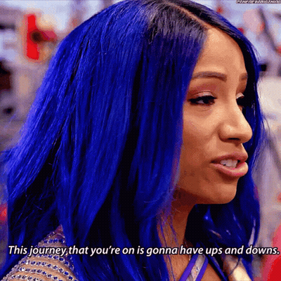 Woman With Blue Hair Says This Journey That You're On Is Gonna Have Ups and Downs