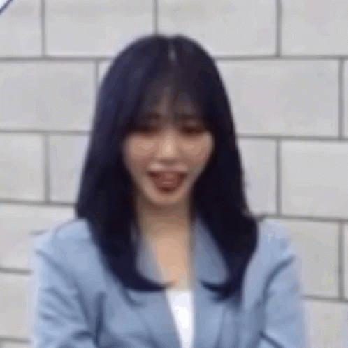 Woman With Blue Hair Smiling GIF