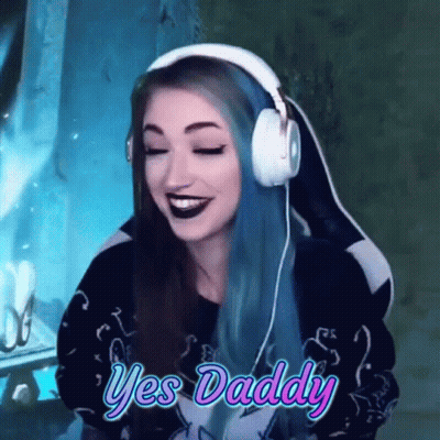 Woman With Blue Hair Smiling In Headphones GIF