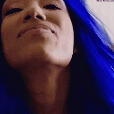 Woman With Blue Hair Smiling GIF