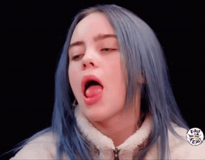 Woman With Blue Hair Sticking Out Tongue GIF