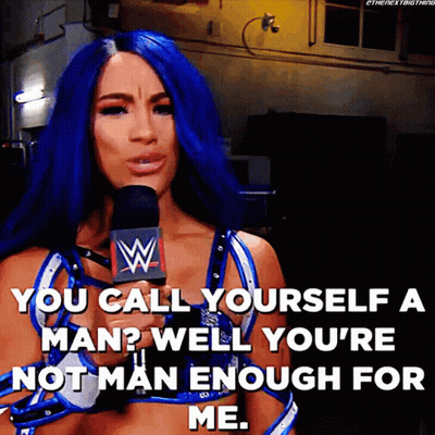 Woman With Blue Hair Talking Into Microphone GIF