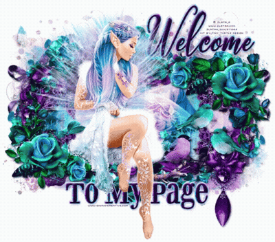 Woman With Blue Hair Welcome To My Page GIF