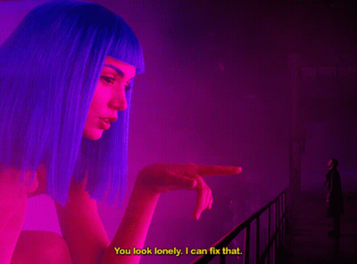 Woman With Blue Hair You Look Lonely GIF