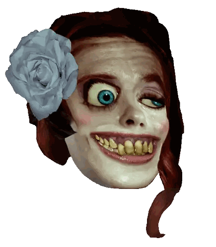 Woman With Blue Rose Smiling Sticker