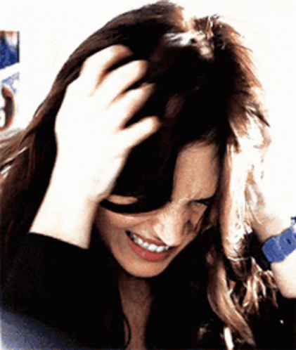 Woman With Blue Watch Holding Head GIF