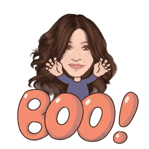 Woman With Boo Behind Her Sticker