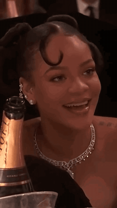 Woman With Bottle Of Moet Champagne GIF