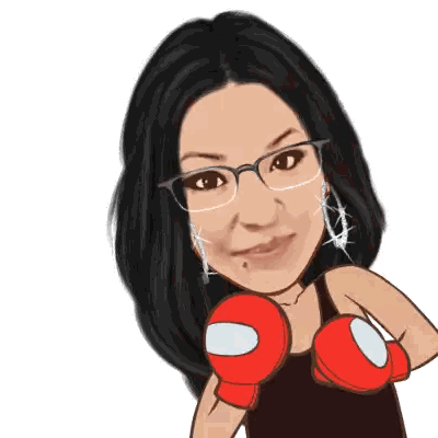 Woman With Boxing Gloves And Earrings Sticker