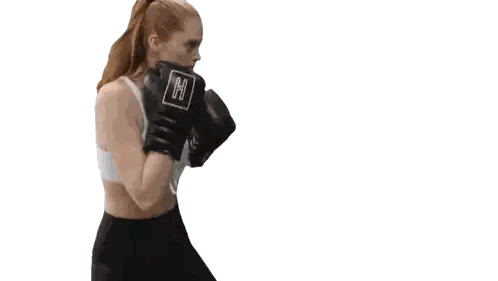 Woman With Boxing Gloves E Sticker