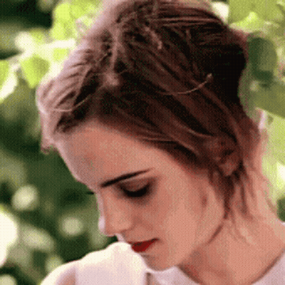 Woman With Braid And Red Lips GIF