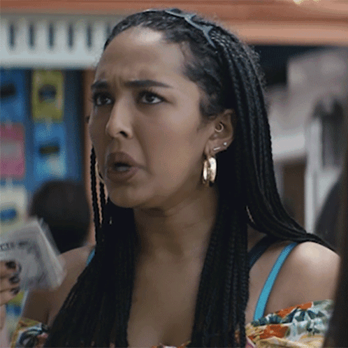 Woman With Braids And Hoop Earrings GIF