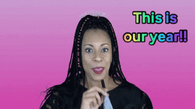 Woman With Braids And Tiara Says This Is Our Year GIF