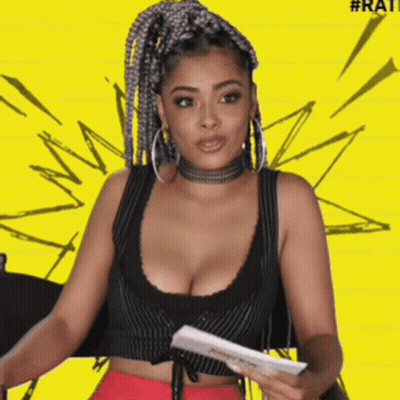 Woman With Braids Holding Paper GIF