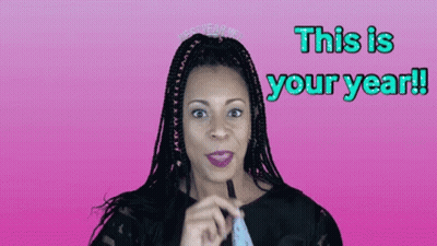 Woman With Braids Making Funny Face Saying This Is Your Year GIF