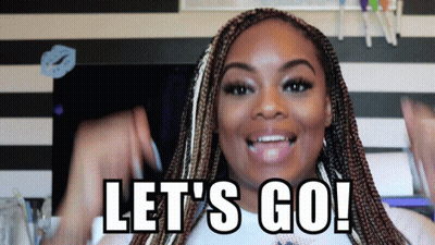 Woman With Braids Says Let's Go And Smiles GIF
