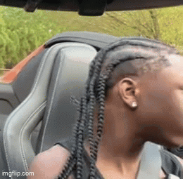 Woman With Braids Sitting In Car GIF