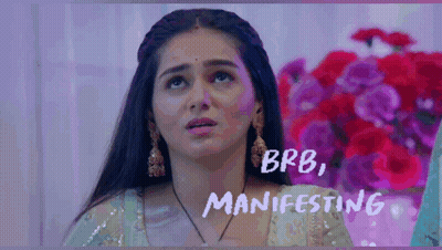 Woman With Brb Manifesting On Face GIF