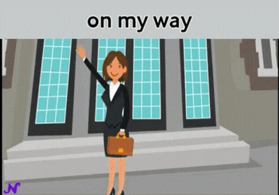 Woman With Briefcase Saying On My Way GIF