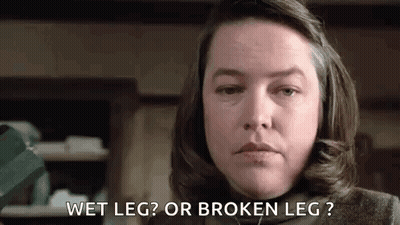 Woman With Broken Leg And Wet Leg GIF