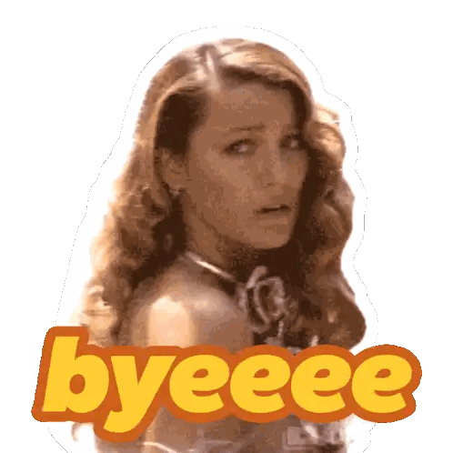 Woman With Byeee Written On It Sticker