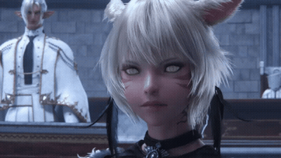 Woman With Cat Ear Looking At Camera GIF